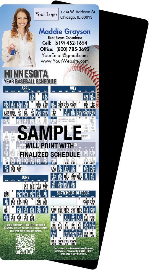 Real Estate Baseball Schedules, Magnetic Sports Calendars for Realtors